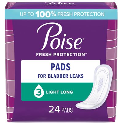 Poise Ultra Thins, Long, Light Absorbency - 24 ct