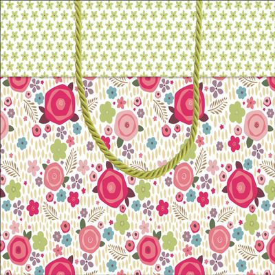 Entertaining with Caspari Rosie Gift Bag, Small, 1-Count
