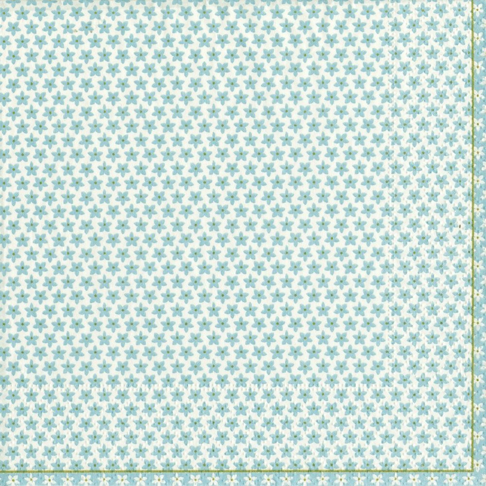 Entertaining with Caspari Calico Paper Cocktail Napkins, Blue, Pack of 20