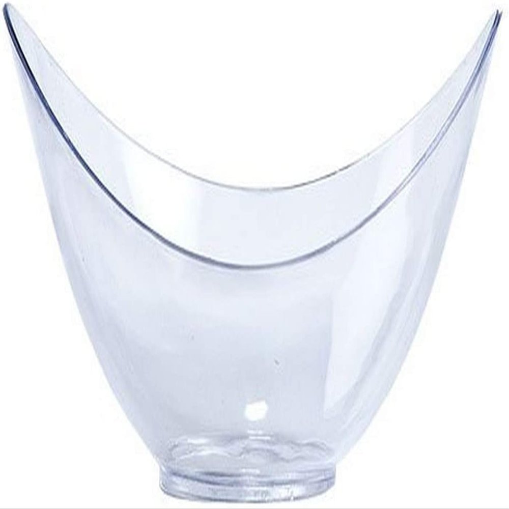 Lillian Mini Plastic 12-Pack Oval Bowl, Clear