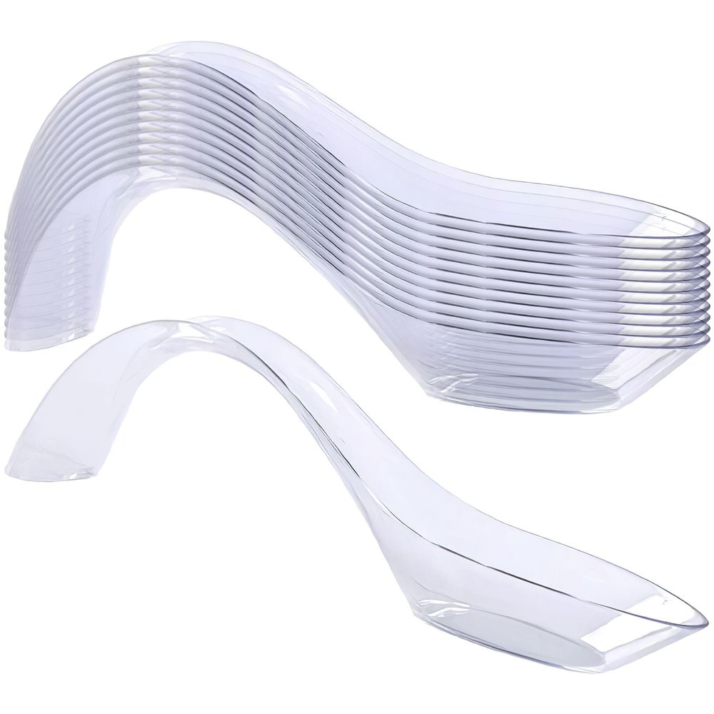 Lillian Tablesettings Mini Plastic Presentation Spoon, 12-Pack, Clear (64567)