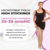 Gabrialla Microfiber Compression Stockings - 25-35 mmHg, Thigh High, Closed Toe, Beige, XL view 2