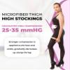 Gabrialla Microfiber Compression Stockings - 25-35 mmHg, Thigh High, Closed Toe, Black, Medium view 2