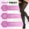 Gabrialla Microfiber Compression Stockings - 25-35 mmHg, Thigh High, Closed Toe, Black, Large view 3