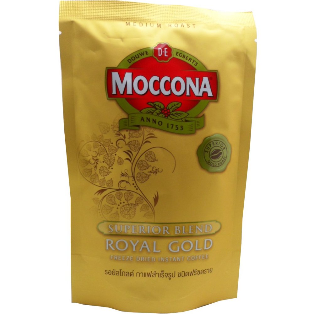 Moccona Royal Gold Freeze Dried Instant Coffee 100% Smooth Coffee Taste and Aroma Net Wt 50 G (1.76 Oz) X 3 Bags
