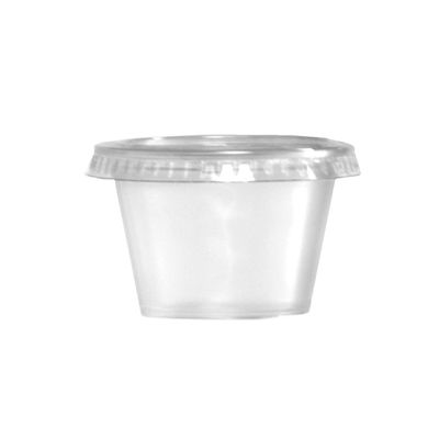 Party Essentials N2525 Soft Plastic Shot Glass and Lid, 2.5 oz. Capacity, Clear (18 Packs of 25)