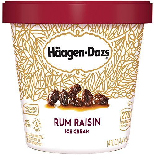Haagen-Dazs, Rum Raisin Ice Cream, Pint (8 Count)