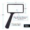 Jumbo Rectangular Handheld Magnifying Glass (3X Magnification)  Scratch Resistant Glass Lens - Large Horizontal Viewing Area view 2
