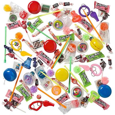 Assorted Pinata Filler Fiesta Toys & Candies (Pack of 100)  Ideal for Birthday Parties, Carnivals, Halloween & Classroom Prizes