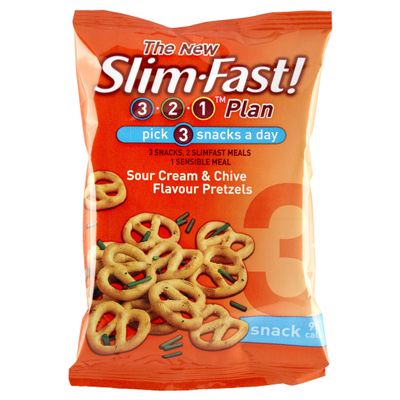 Slim Fast Slim.Fast! Sour Cream & Chive Pretzels Snack Bag 12 X 23G