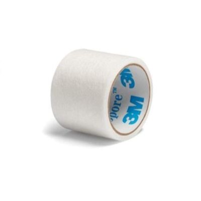 3M 1530S-1 Health Care Paper Surgical Tape, 1" Width, 1-1/2 yd. Length, Pack of 500