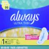 Always Ultra Thin Regular Pads with Wings, Unscented, 96 Count view 2