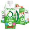 Orgain Organic Nutritional Protein Shake, Strawberries & Cream - 16g Grass Fed Whey Protein, Meal Replacement, 20 Vitamins & Minerals, Fruits & Vegetables, Gluten Free, Non-GMO, 11 Fl Oz (12 Pack) view 1