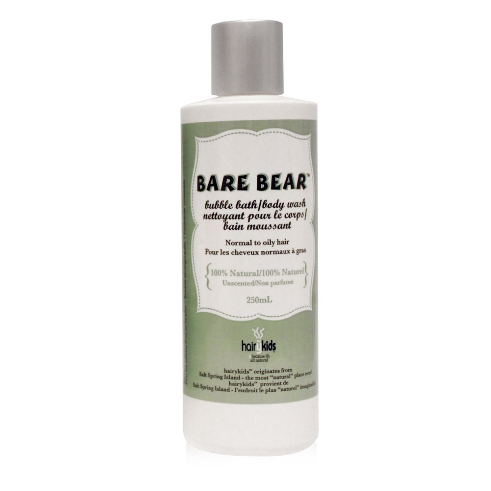 Hairy Kids Natural Body Wash/Bubble Bath (Bare Bear Unscented) 250 ml