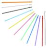 10.5" Long Rainbow Colored Reusable Plastic Replacement Straws, Fits Most Tumblers,Set of 10 with Cleaning Brush view 1