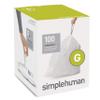 simplehuman Code G Custom Fit Drawstring Trash Bags in Dispenser Packs, 100 Count, 30 Liter / 8 Gallon, White view 1