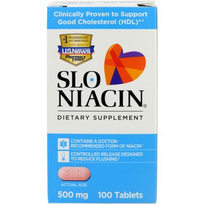 Slo-Niacin Polygel Controlled-Release Niacin, 500 mg, 100 Count