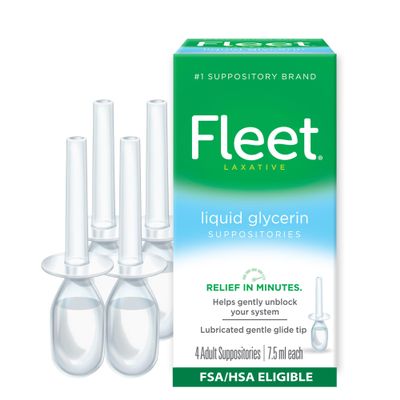 Fleet Liquid Glycerin Suppositories, 4 Bottles, 7.5oz each