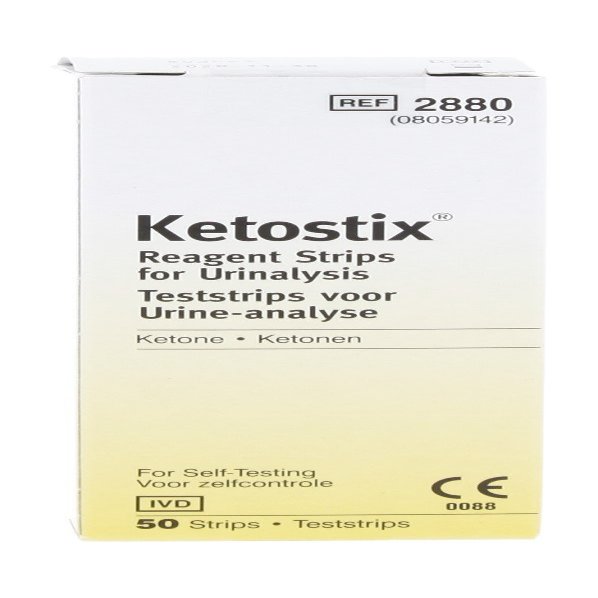 Ketostix Reagent Strips for Urinalysis, Measure Ketone Levels, 50-Count Box