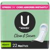 U by Kotex Maxi Pads, Clean & Secure, Heavy Absorbency, 22 Count (Packaging May Vary) view 1