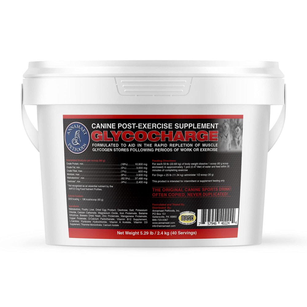 Annamaet Glycocharge Post-Exercise Supplement for Canine Athletes and Working Dogs with Maltodextrins to Help Replenish Muscle Glycogen for Faster Recovery - 2.4 kg