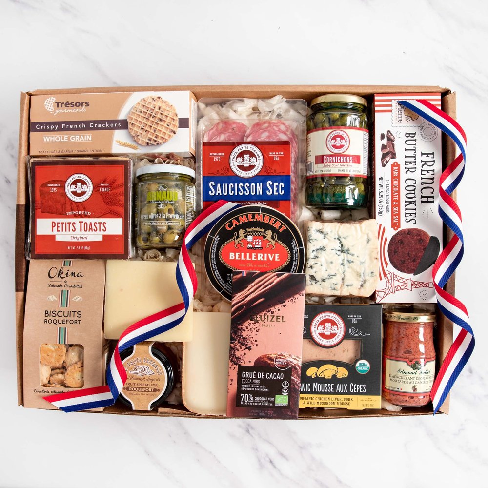 igourmet French Gourmet Premier Gift Basket - An all French Cuisine Lover's Dream Gift Box Featuring Cheeses, Meats, and delicacies.