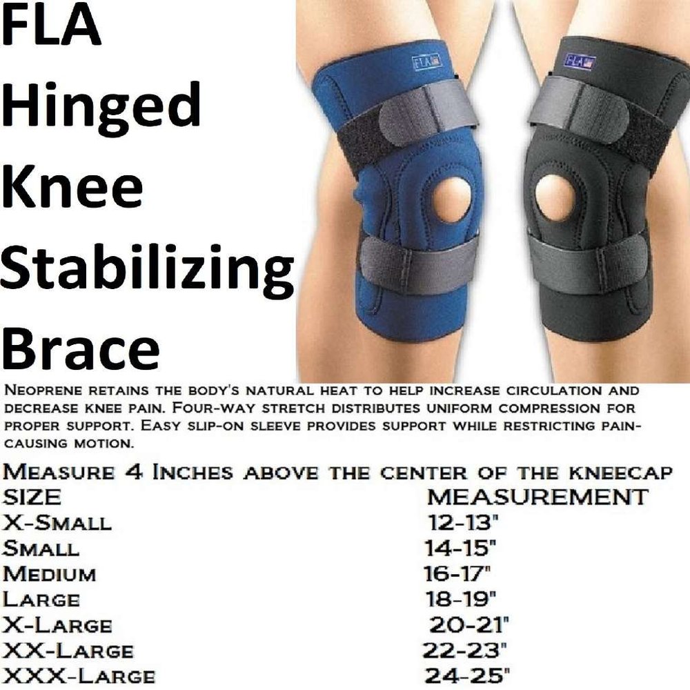 Safe-T-Sport Hinged Knee Brace. Neoprene. X-Small. Black