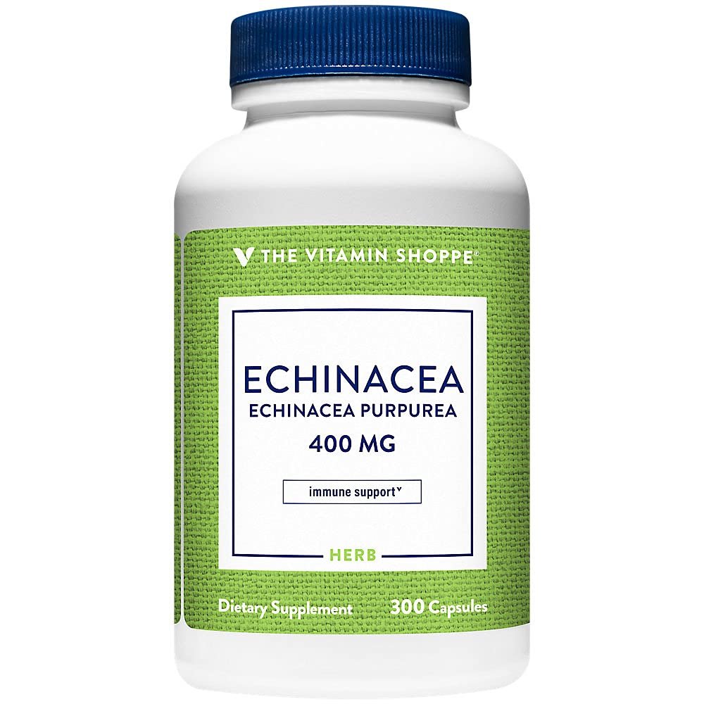 The Vitamin Shoppe Echinacea 400MG - Immune System Support, Seasonal Wellness & Respiratory Health (300 Capsules)