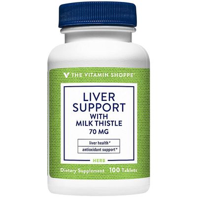 The Vitamin Shoppe Liver Support with Milk Thistle - 80% Silymarin Antioxidant | Hepatic Health & Detox | 100 Tablets | Liver Wellness