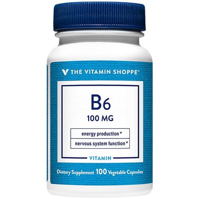 The Vitamin Shoppe Vitamin B6 100mg - Energy Metabolism & Brain Support | Pyridoxine Supplement | 100 Veggie Capsules | Gluten-Free