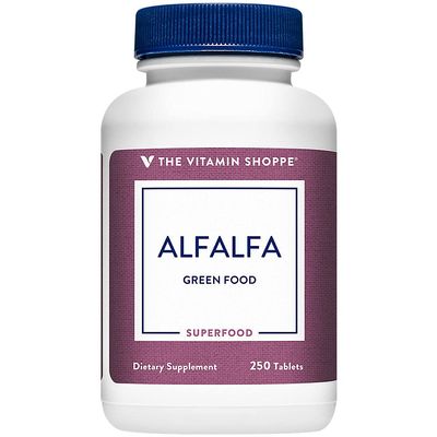 The Vitamin Shoppe Alfalfa 500 Natural Green Food Supplement, (250 Tablets)