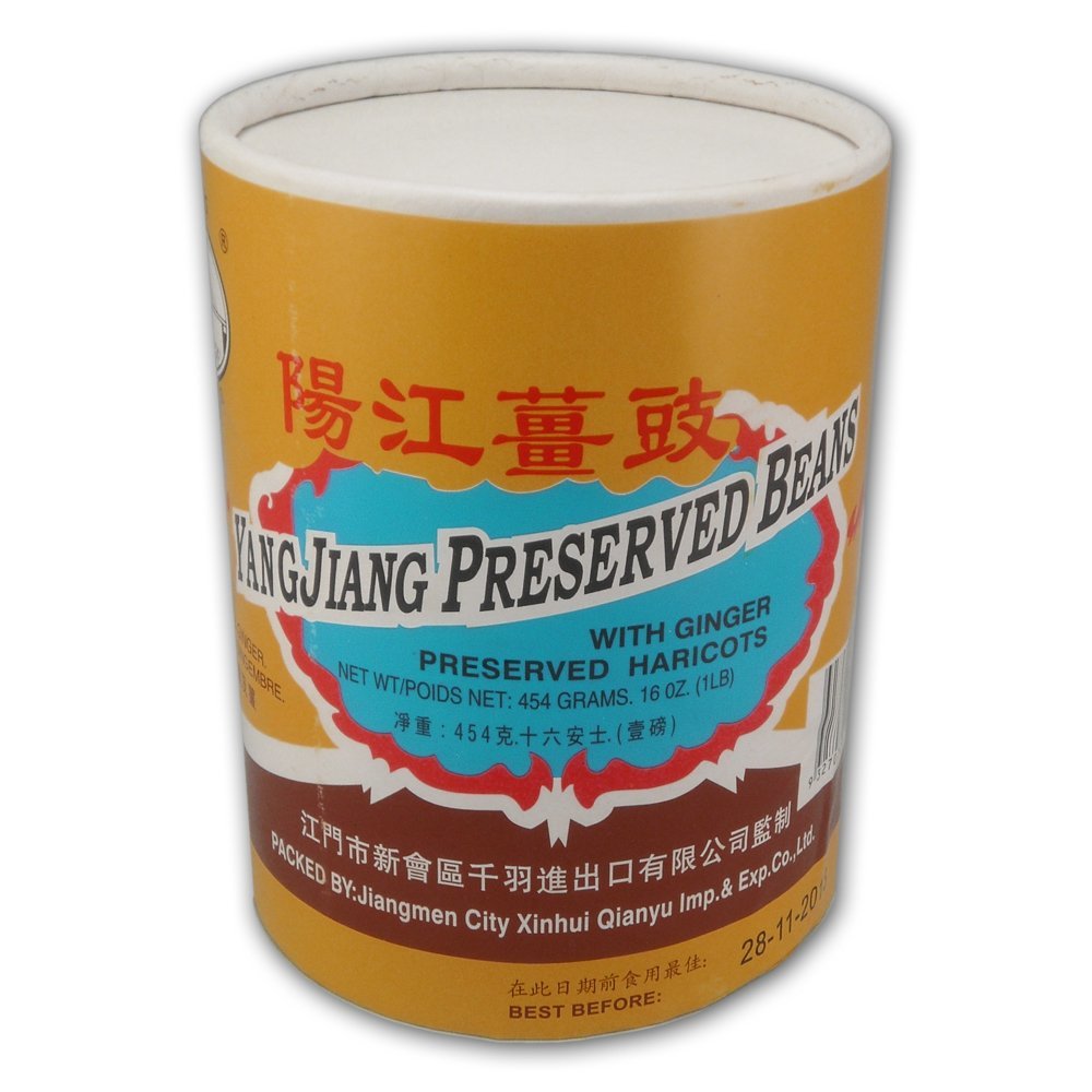 Yang Jiang Preserved Black Beans With Ginger, 1lb.