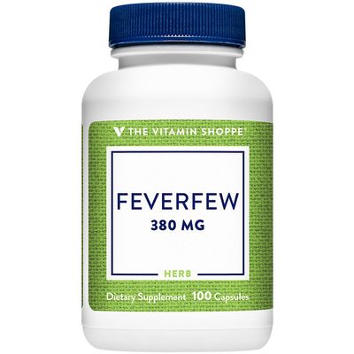 The Vitamin Shoppe Feverfew 380MG, A Traditional Herb, Once Daily (100 Capsules)