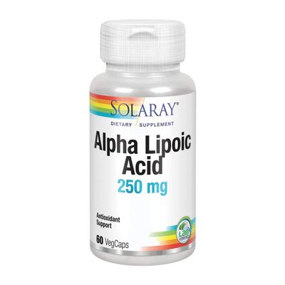 SOLARAY Alpha Lipoic Acid 250 mg - 60 VegCaps - Healthy Antioxidant Activity & Energy Support - Non-GMO & Vegan