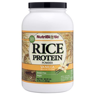 NutriBiotic  Vanilla Rice Protein, 3 Lb (1.36kg) | Low Carb, Keto-Friendly, Vegan, Raw Protein Powder | Grown & Processed Without Chemicals, GMOs or Gluten | Easy to Digest & Nutrient Rich