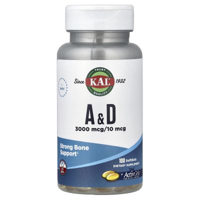 KAL - Vitamin A & D, 10000/400 IU, 100 softgels