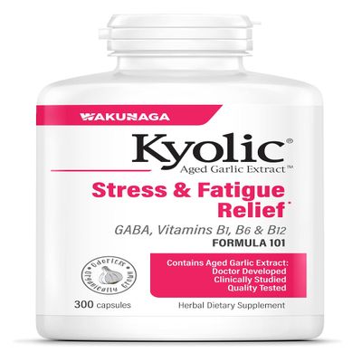 Kyolic Aged Garlic Extract Formula 101, Stress and Fatigue Relief*, 300 Capsules.