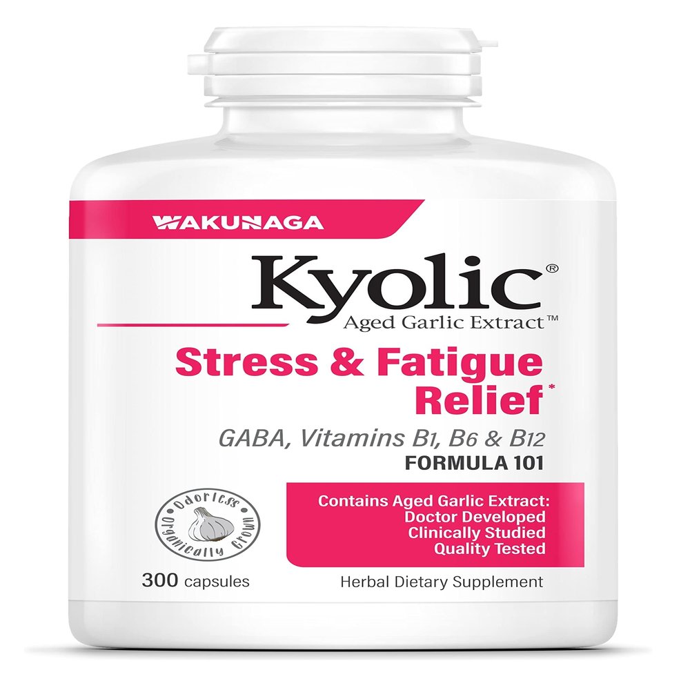 Kyolic Aged Garlic Extract Formula 101, Stress and Fatigue Relief*, 300 Capsules.