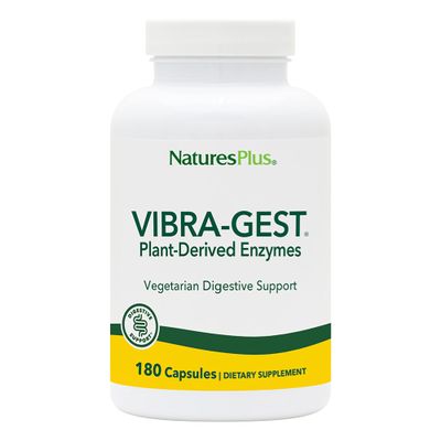 NaturesPlus Vibra-Gest - 180 Capsules - Vegetarian Digestive Support Supplement with Probiotics, Live Fruit & Vegetable Enzymes - Natural Live Cultures - 180 Servings