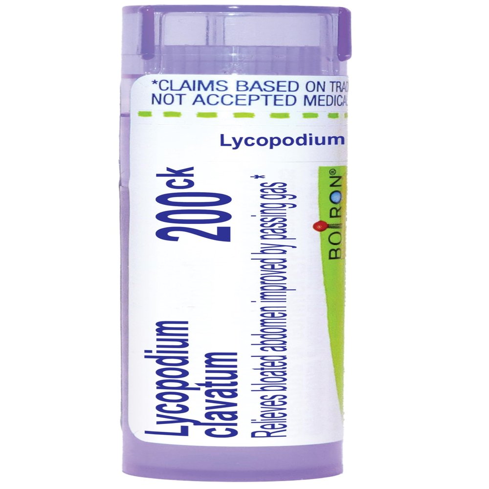 Boiron Lycopodium Clavatum 200C Homeopathic Medicine for Bloating & Gas - 80 Pellets