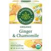 Traditional Medicinals Organic Ginger & Chamomile Herbal Tea, Relieves Occasional Indigestion or Nausea, (Pack of 1) - 16 Tea Bags view 1