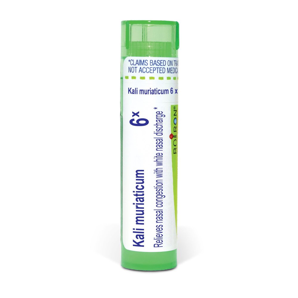 Boiron Kali Muriaticum 6X for Nasal Congestion with White Nasal Discharge - 80 Pellets