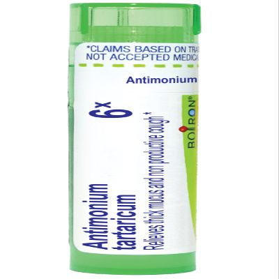 Boiron Antimonium Tartaricum 6X for Thick Mucus & Non Productive Cough - 80 Pellets