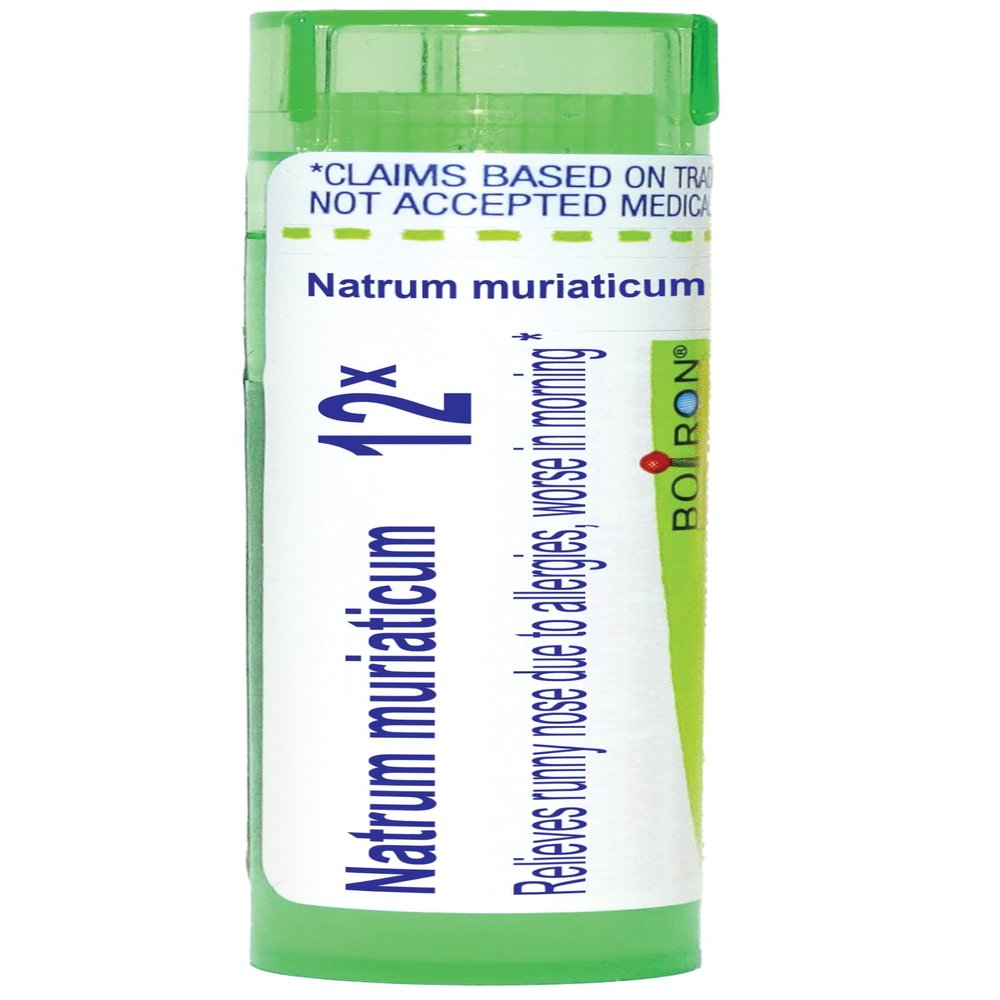 Boiron Natrum Muriaticum 12X for Runny Nose Due to Allergies - 80 Pellets