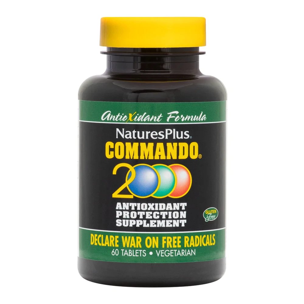 NaturesPlus Commando 2000-60 Tablets - Antioxidant Protection - Supports Brain, Circulatory Function & Immune System - Vegetarian, Gluten Free - 30 Servings