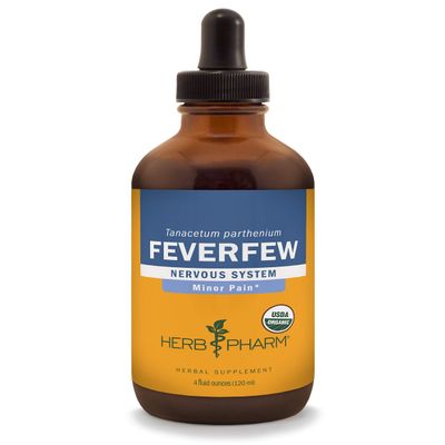 Herb Pharm Certified Organic Feverfew Liquid Extract for Minor Pain Support - 4 Ounce