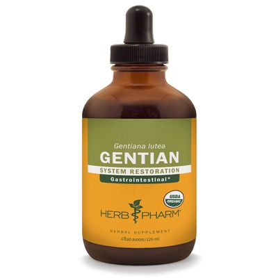 Herb Pharm Certified Organic Gentian Liquid Extract for Digestive Support - 4 Ounce