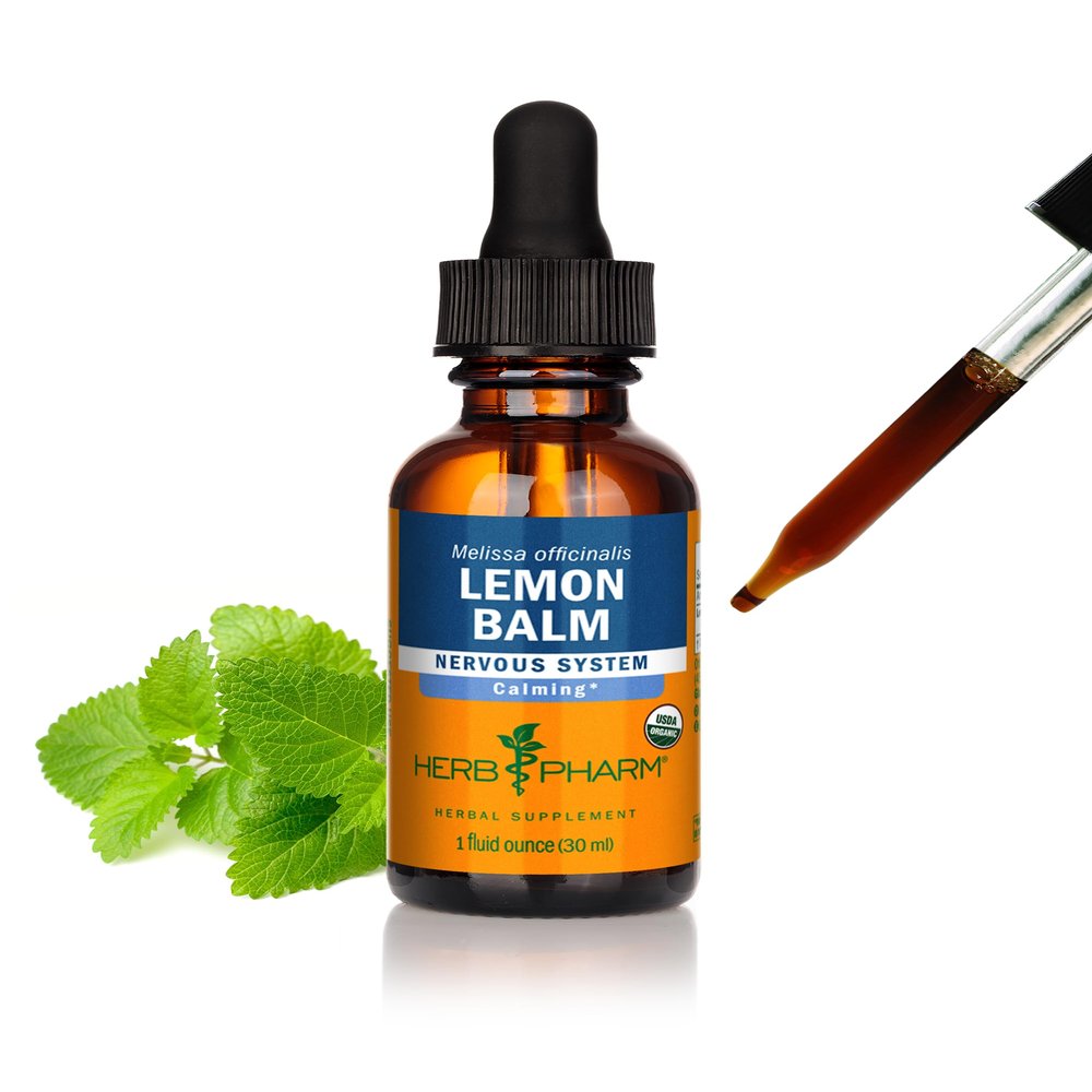 Herb Pharm Lemon Balm Liquid Extract: Organic Calming Choice for Nervousness, Nerve-Soothing Support, Fast-Absorbing & Sugar-Free Lemon Balm Tincture, Up to ~3 Week Supply, 1 oz *