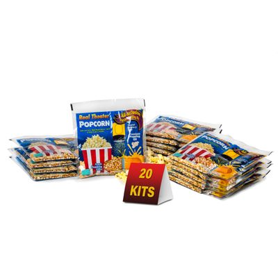 All in One Popcorn Packs: Wabash Valley Farms, All In One Popcorn Kit, Real Theatre Popcorn, Popcorn Kernels for Popcorn Machine, 20 Popcorn Kits