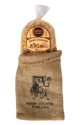 Amish Country Popcorn | 2 lb Burlap Bag | Medium Yellow Popcorn Kernels | Old Fashioned, Non-GMO and Gluten Free (Medium Yellow - 2 lb Burlap)